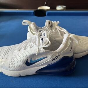 Nike Air Max 270 White and Navy Sneakers